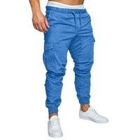 Yuwull muške hlače na vanjskim hlačama lagane radne pantalone bore se bore na teretnim radnoj pantalonama
