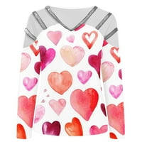 Honeeladyy Cleance ispod 10 $ ženska hladna ramena izdubljena valentinovih košulja za Valentinovo V-izrez