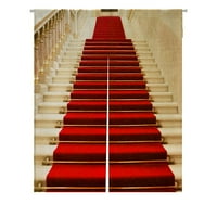 Crveni tepih na stepenicama u luksuznom unutrašnjost japansku japansku zavjesu zavjese za zavjese za