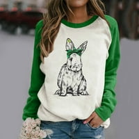 Ženska zečja luk print uboda Kontrast Top džemper s dugim rukavima hot8sl4869643