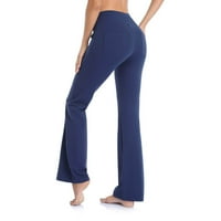 Sportski struk sa džepnim hlačama Pilates High pantalone za jogu flared ravne fitness široke gamaše flare žene joge pantalone yoga hlače duljine joge hlače za žene pamučne joge hlače