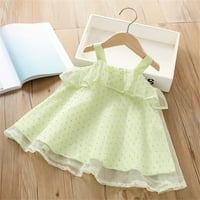 Ljetna dječja dječja haljina Sweet Green Polka Dots Ispisani suspender Djevojke Haljina Rođendana Puffy haljina Dječja sandress Streetwears Kids Dnevna odjeća