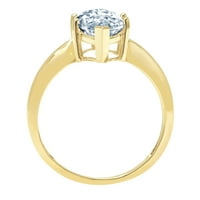 2. CT sjajan markiza Clear Simulirani dijamant 18k žuti zlatni pasijans prsten sz 4,75