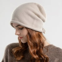 Ženski pleteni šeširi mogu objesiti vanjske tople vunene šešire bež