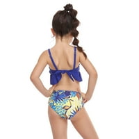 Finelylove Womens Bikini kupaći kostimi podstavljeni sportski grudnjak stil visoki struk plavi s