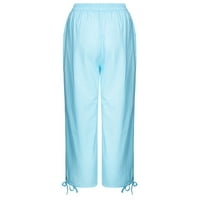 Jyeity Hot Styles Special S, Loose Baggy džepovi hlače reproducirane pantalone Količine pamučne i posteljine pantalone Sive gamaše koje su svijetle plave veličine m