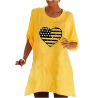 Dužina rukav ženski vrhovi Ispiši Ležerne dane nezavisnosti Ljetne bluze za žene na klirensu Žuta veličina XL