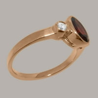 Britanci napravio je 10k ružični zlatni prsten s prirodnim granskim žljebovima i kubnim cirkonijskim