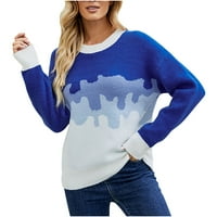 Školski džemperi za djevojčice labavi kauzalni kućni odmor ženski džemperi plavi veličini l