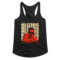 Miles Davis Warped Text Crni ženski tanki tenk tanki tenk