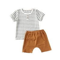 MA & Baby Toddler Baby Boy Boy Summer odjeća prugasta majica Tors Hotcsa Hlače set Outfit