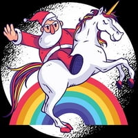 Smiješan božićni tee Santa Claus Reindeer ženska crna heather grafički trkački trkački tenk - Dizajn