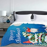 -Dake božićne xmas pse pug slatko smiješno pokrivač za cijelu sezonu premium lagana bacanja za krevet