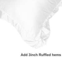 PiccoCasa set satenskih jastučničara s kratkim jastukom shams bijeli standard