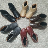 Zhaomeidaxi najnoviji ženski hodni luk potporni čizmi kože retro udobne ravne cipele cipele cipele retro