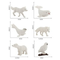 Figurica realističan živopisan za obrtni model polarnog medvjeda za ured za ured