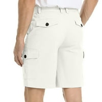 Muškarci Ležerne prilike za teretne kratke hlače Solidna boja Multi džepni gumb Sportske kratke hlače