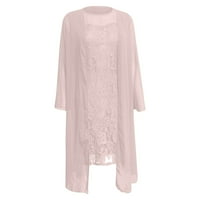 Haljine za žensku rupu sljed-duljina posada za patchwork ljetni modni odmor ženski čipka ružičasta xxl