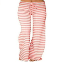 Žene Casual Pajamas Paint visoke strukske trake široke noge hlače labave lounge hlače pantalone plus