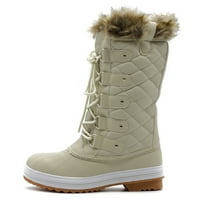 Ollio ženske cipele čipke up prekrivene krznene čizme za snijeg TWB5126