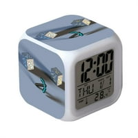 Anime Budilica Jedan LED kvadratni sat Digitalni budilnik s vremenom, temperaturom, alarmom, datum