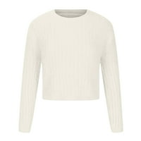 Grewneck džemperi za žene dugih rukava ubodne pletene džempere casual modne pulover pulover u boji