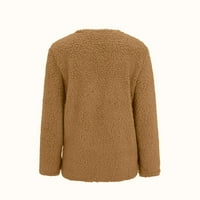 Ženski džemper od runa otvorio je prednji kardigan plus veličina gumba dolje kaput zimska termalna odjeća