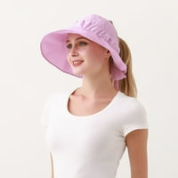 Vruća ružičasta ženska ljetna vizirana šešira širokim rubom podesivim čvrstim UPF50 + sunčani kapa za žene