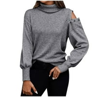 Ženski dugi džemperi Turtleneck Plus size Ugodni pleteni tunik Duks tople džemper dugih rukava kortle