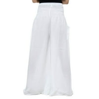 PXIAKGY Hlače za ženske ležerne hlače za žene plus veličine Vintage Print Boho Harem Yoga Stretchy Wide