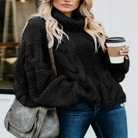 Alvaq ženska jeseni zimski preveliki pulover džemper kornjače dugih rukava Chunky pletene džempere