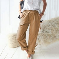 Ženske hlače plus veličina Ležerne ljetne boho Lounge Hlače za žene široka noga elastična gumba Dno