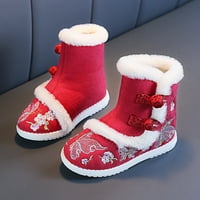 B91XZ Girls Boots za Toddler Gilrs Cloth Cipele gumene jedinice tople zimske čizme za snijeg