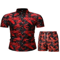 Muške ljetne majice hlače postavlja modnu ispisanu havajsku plažu, casual odjeću kratkih rukava