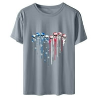 Američka zastava Dan košulja za ženska majica kratkih rukava s kratkim rukavima majica kratkih rukava