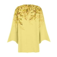 Ketyyh-Chn ženski vrhovi Ležerni dugi rukav otvoren prednji džemper sa džepovima Yellow, XL