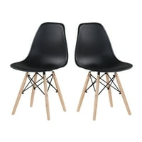 Kepooman Moderne ručne stolice bez rukava s drvenim nogama, crna