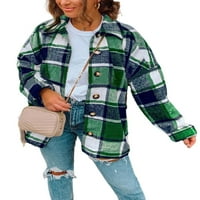 Abtel ženska odjeća kardigan kaput labava jakna dame casual zimski topli kaput zeleni xl