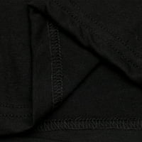 Žene plus veličine Ženska ljetna modna casual tiska Okrugla vrata Labavi majica s dugim rukavima TOP bluza pulover crno