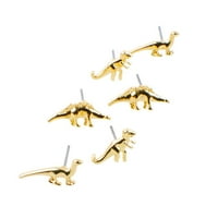 3pairs Dinosaurus male naušnice za životinje Stud naušnice set legura 3D nakit za uho Decor poklon za djevojku dama