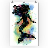 Silhouette Mermaid - Rainbow Pozadina - Lintna Press Artwork