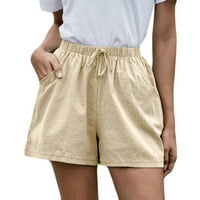 Ženske salone Shorts Ravne široke noge kratke hlače Ljetne casual labave kratke hlače za žene pamučne