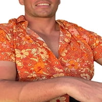 Muške košulje Kratki rukav Leopard cvjetni tipki za tisak dolje majice Ljetna plaža Ležerne prilike