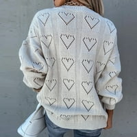 Vruća regresija proizvoda, žene jesen zima ljubav srca šuplji kukičani džemper izgubljeni pletivac Jumper