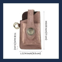 Muška torba za struk kožni držač mobitela s metalnom kukom izdržljiv za svakodnevni život - Khaki