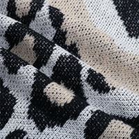 Ženski džemper - Modni udobni pleteni vrhovi Leopard Print Pulover posada Vrata za slobodno vrijeme