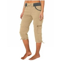 Ženske kratke hlače Ženska modna casual pune boje visoke struk teretni hlače A-line labave širok džep