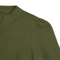 Paille ženske majice V bluza izrez dugih rukava elegantna kuća za odmor tunika majica zelena m