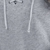 Honeeladyy Cleance pod 10 $ Žene Criss Cross T košulje izdubljeni duks na vrhu Ležerne prilike pulover dugih rukava, labava boja