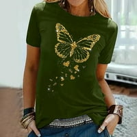 Ženske vrhove majica Tees smiješno slatko kratki rukav pad majica Butterfly print košulja poklon bluza